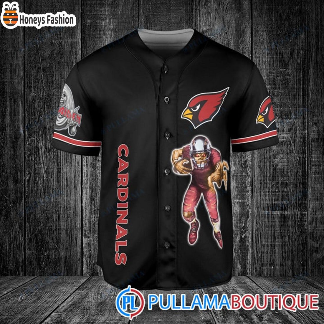 BEST Iron Maiden Arizona Cardinals Custom Name Number Basball Jersey