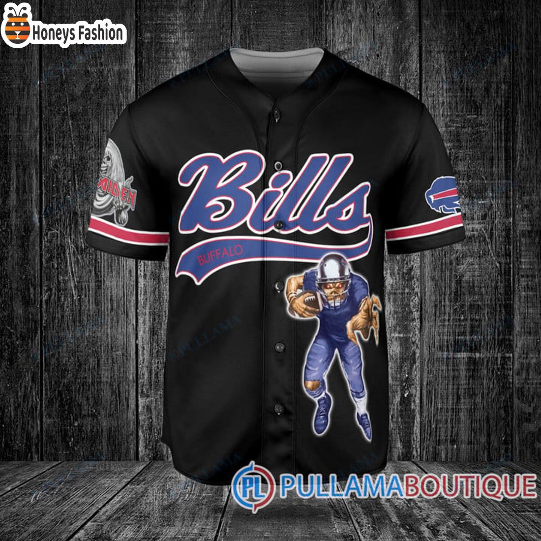 BEST Iron Maiden Buffalo Bills Custom Name Number Basball Jersey