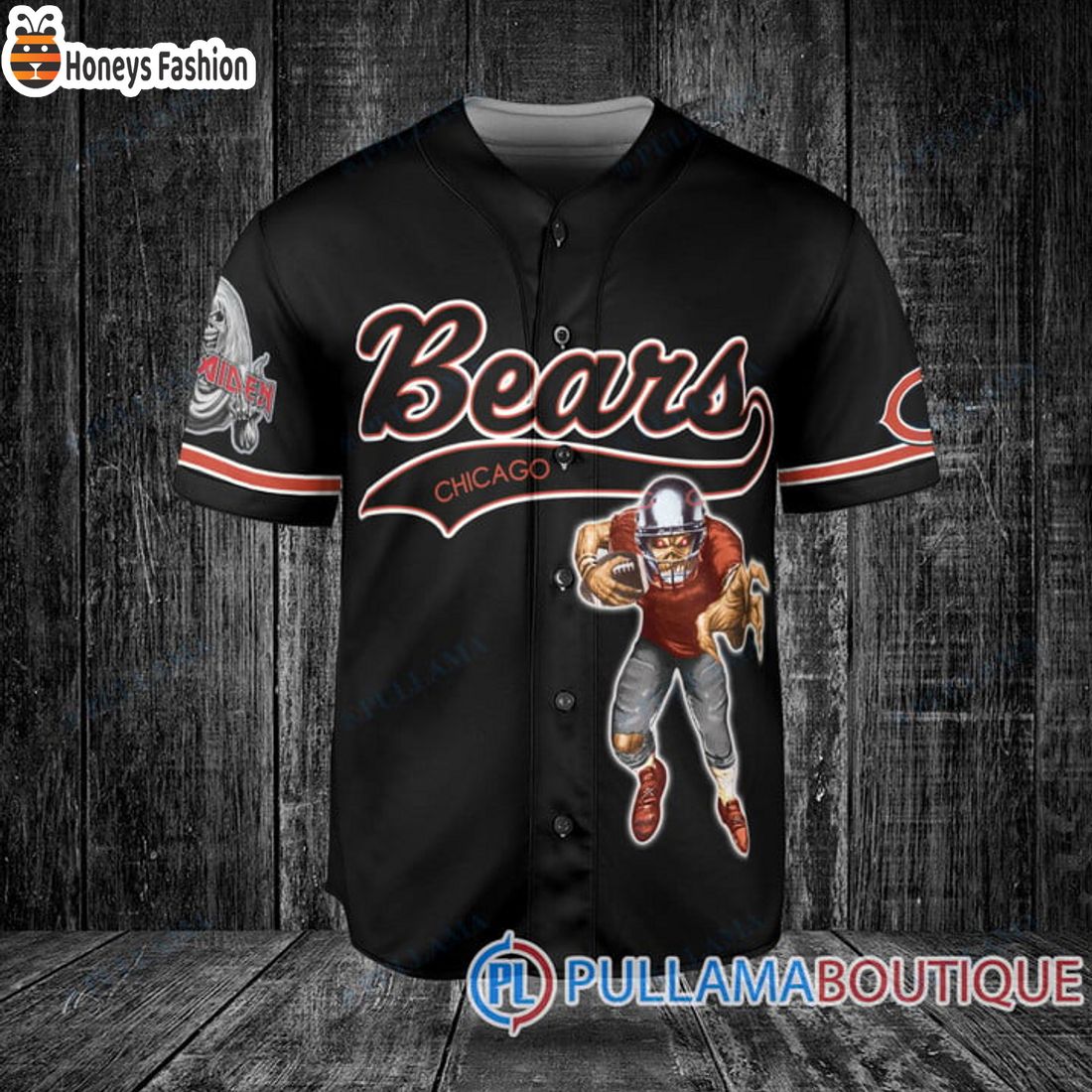 BEST Iron Maiden Chicago Bears Custom Name Number Basball Jersey