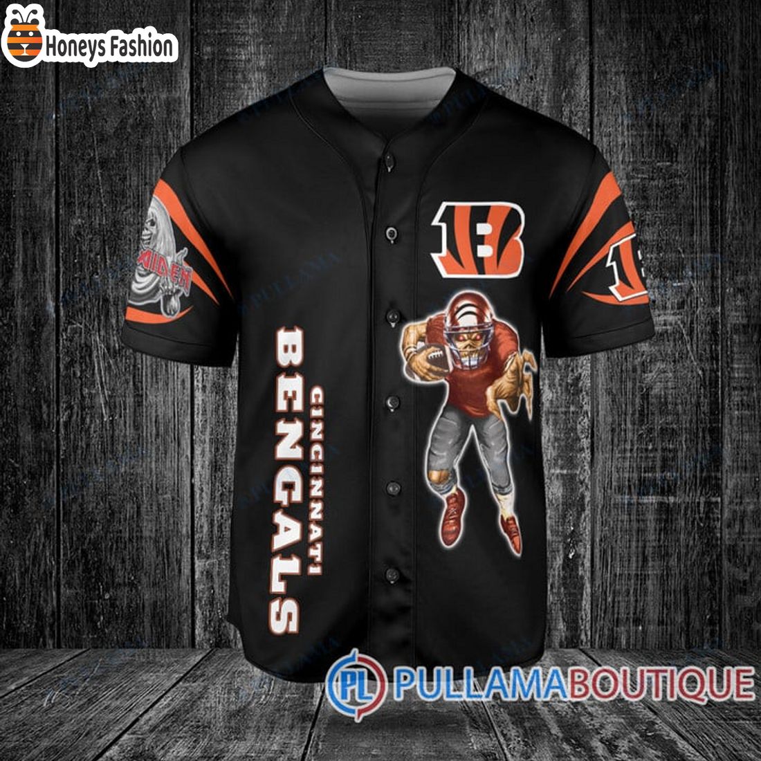 BEST Iron Maiden Cincinnati Bengals Custom Name Number Basball Jersey