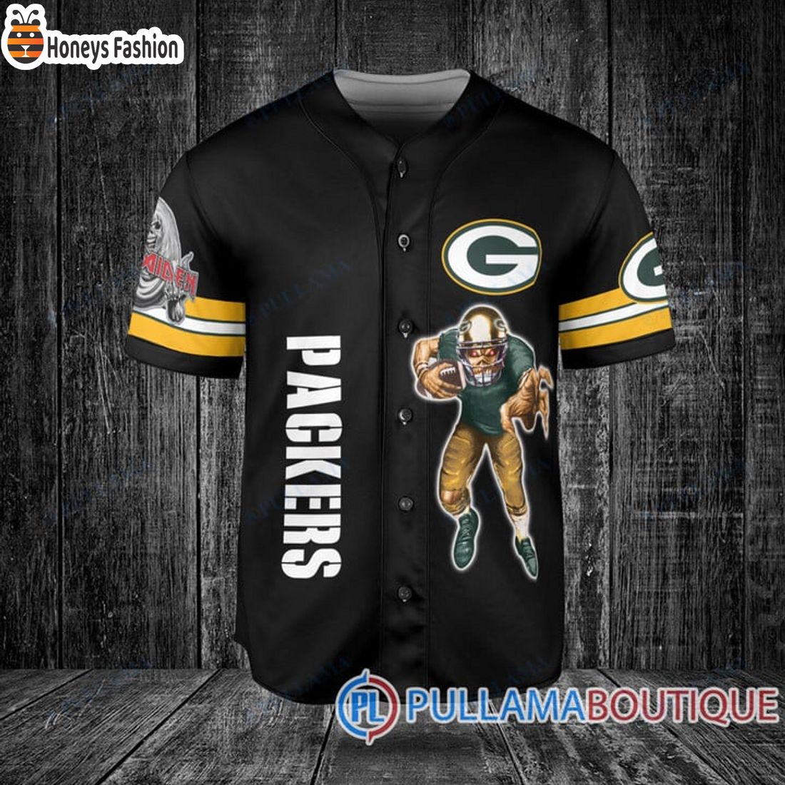 BEST Iron Maiden Green Bay Packers Custom Name Number Basball Jersey