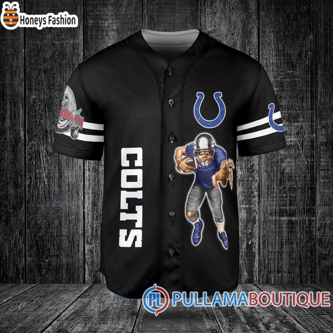 BEST Iron Maiden Indianapolis Colts Custom Name Number Basball Jersey