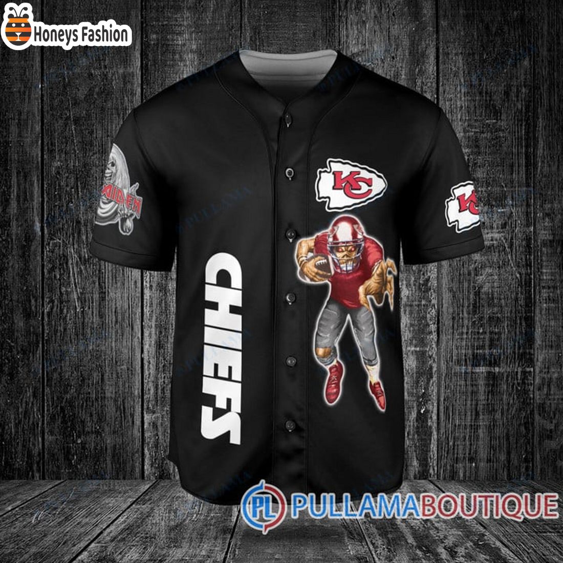 BEST Iron Maiden Kansas City Chiefs Custom Name Number Basball Jersey