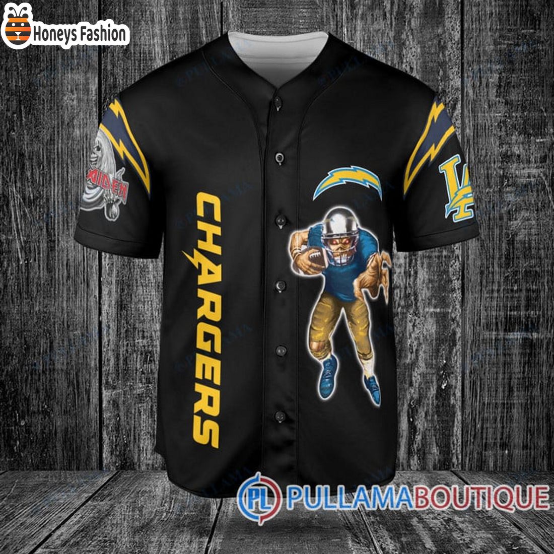 BEST Iron Maiden Los Angeles Chargers Custom Name Number Basball Jersey