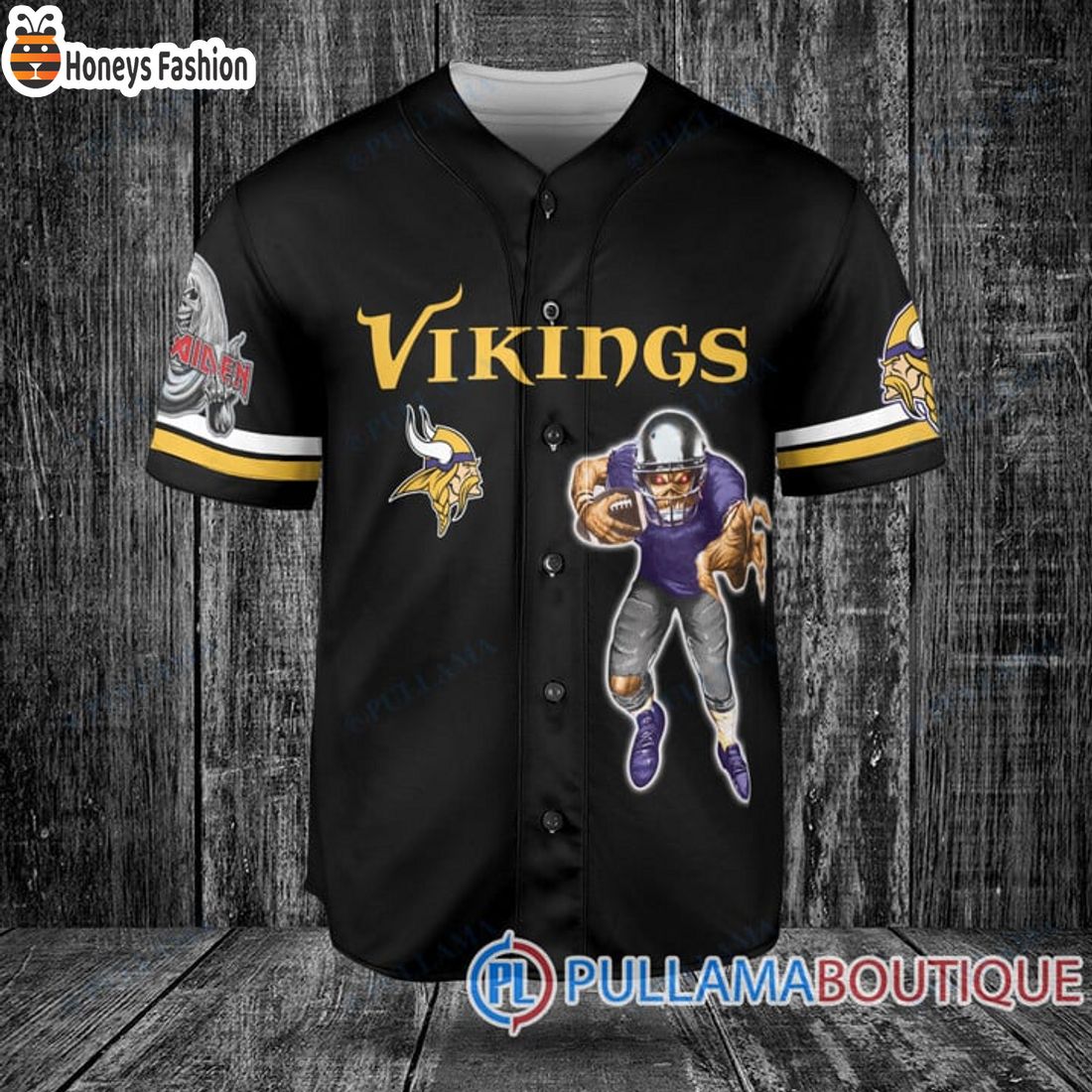 BEST Iron Maiden Minnesota Vikings Custom Name Number Basball Jersey