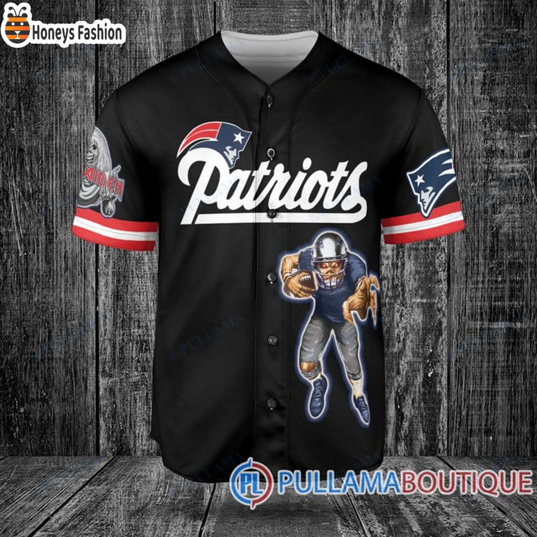 BEST Iron Maiden New England Patriots Custom Name Number Basball Jersey