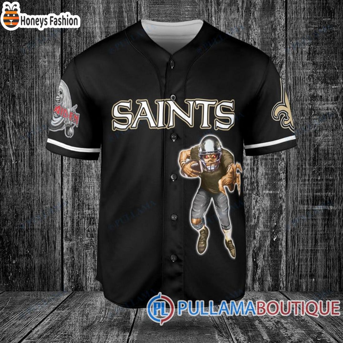 BEST Iron Maiden New Orleans Saints Custom Name Number Basball Jersey