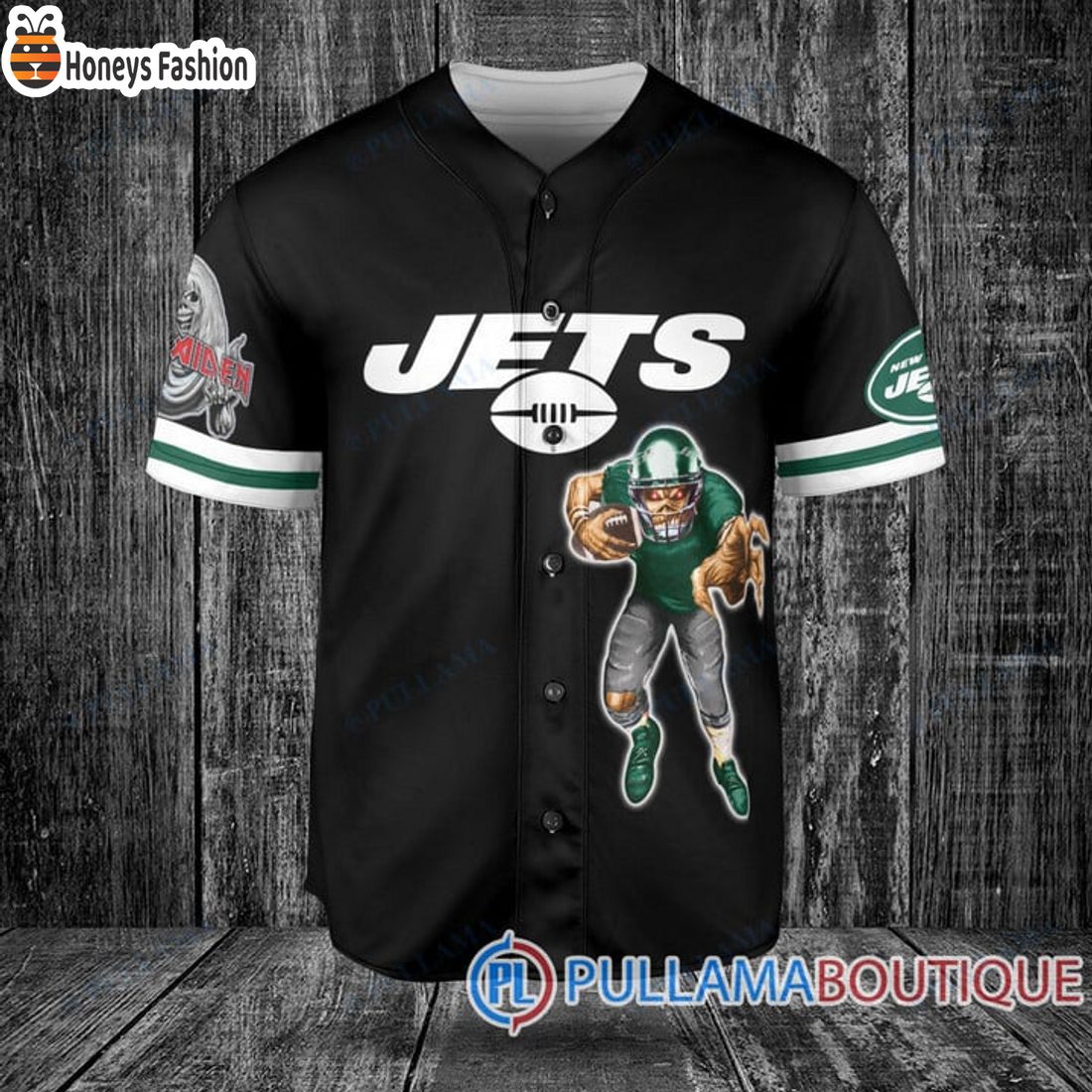 BEST Iron Maiden New York Jets Custom Name Number Basball Jersey