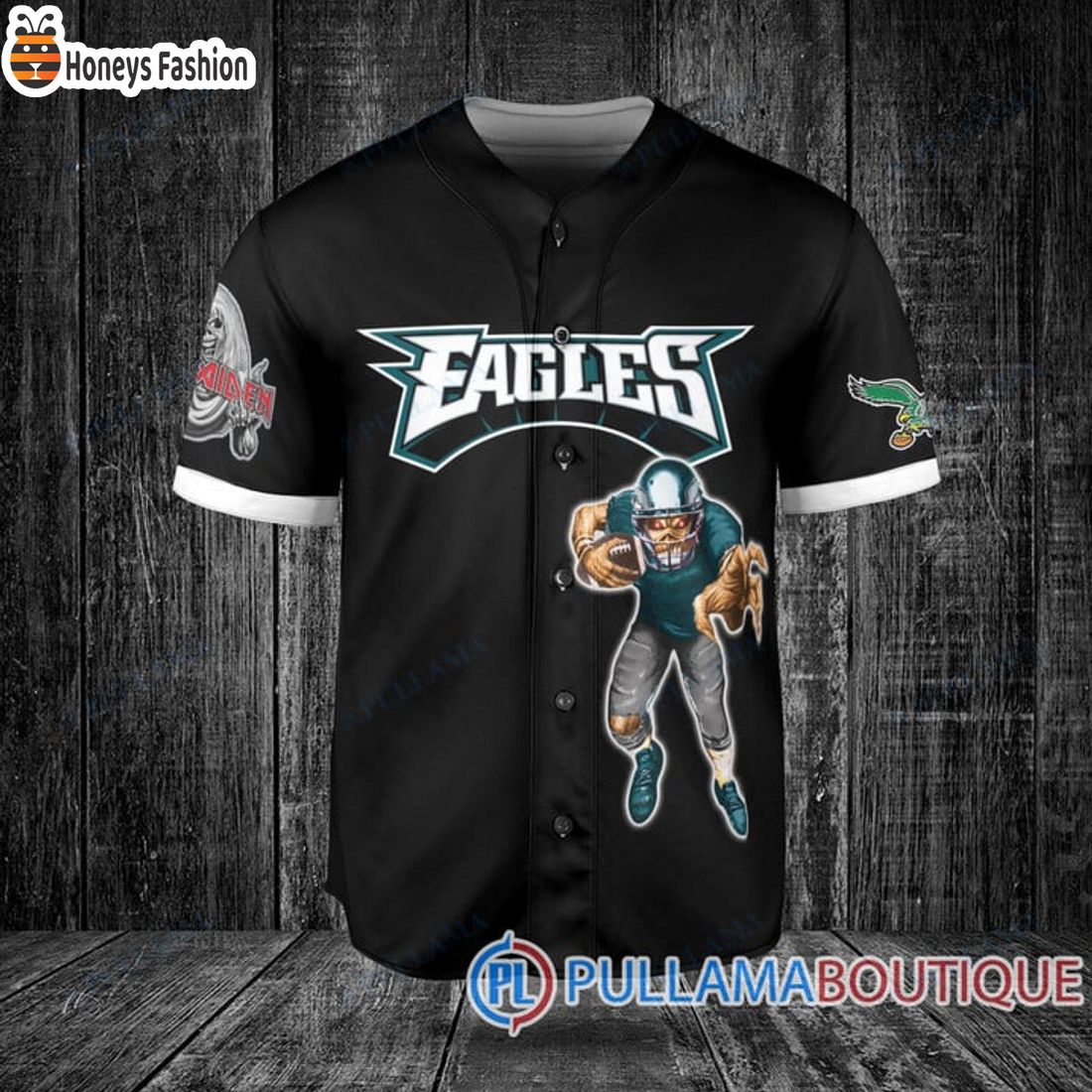 BEST Iron Maiden Philadelphia Eagles Custom Name Number Basball Jersey