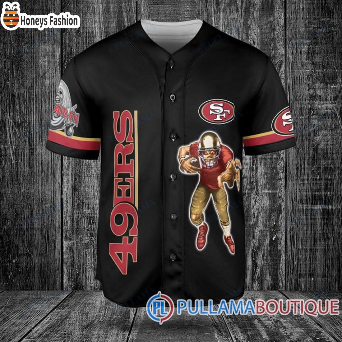 BEST Iron Maiden San Francisco 49ers Custom Name Number Basball Jersey