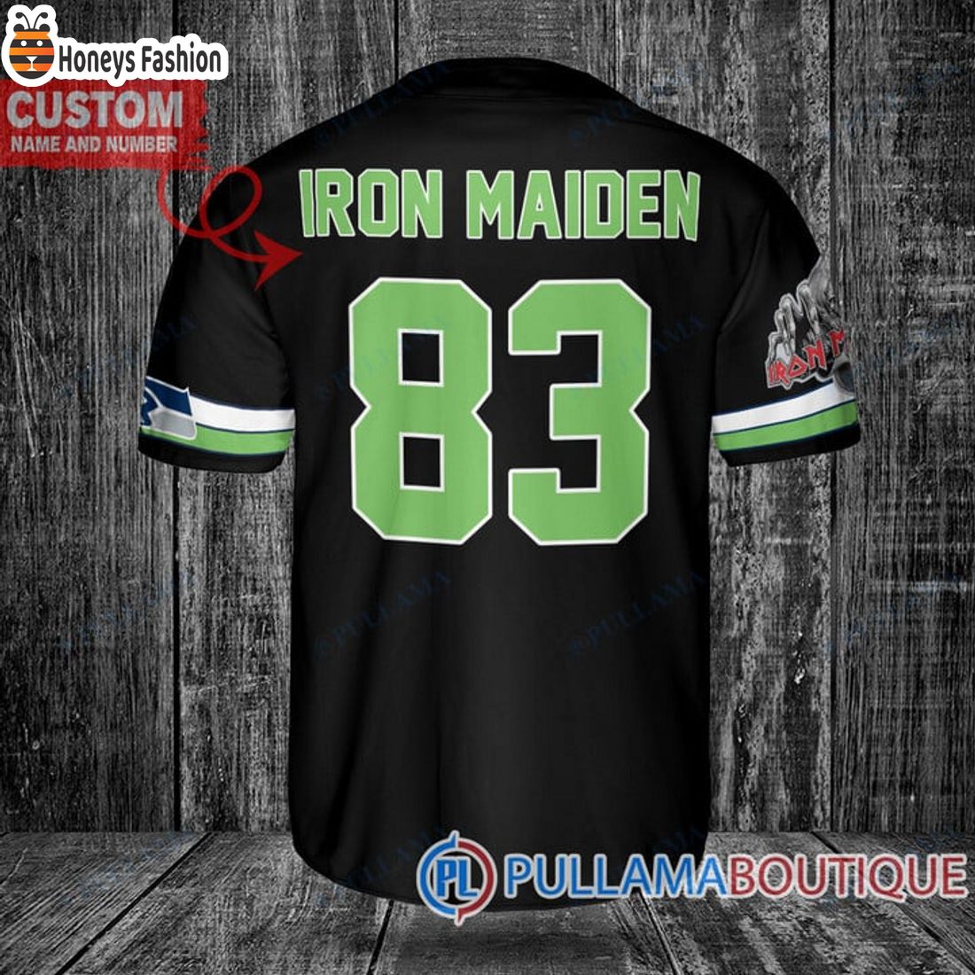 BEST Iron Maiden Seattle Seahawks Custom Name Number Basball Jersey