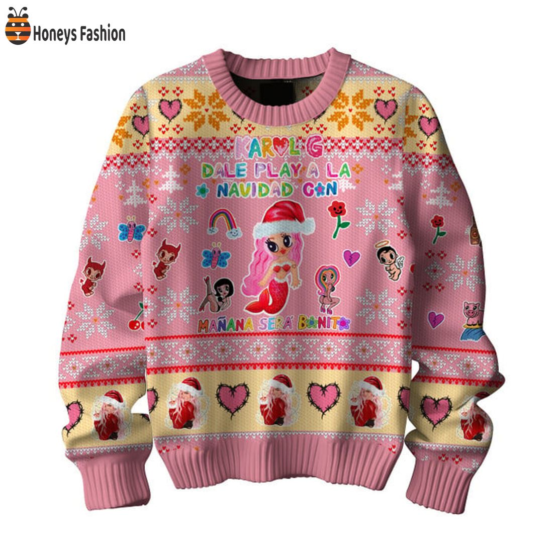 BEST Karol G Dale Play A La Navidad Can Manana Sera Bonito Ugly Christmas Sweater