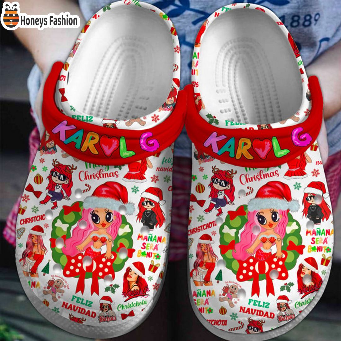 BEST Karol G Feliz Navidad Manana Sera Crocs Clog Shoes