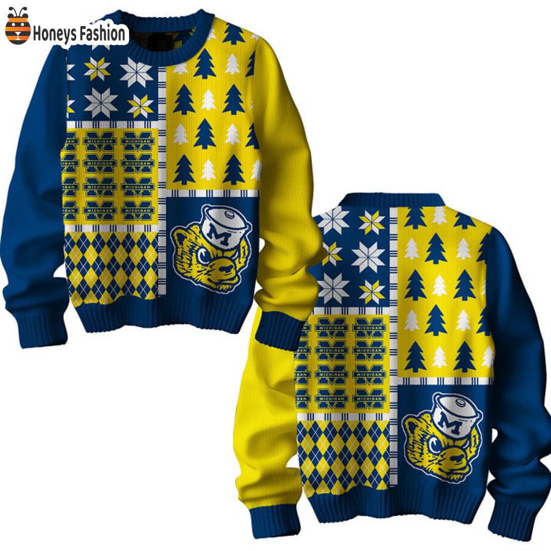 BEST Michigan Wolverines Biff Mascot Logo Ugly Christmas Sweater