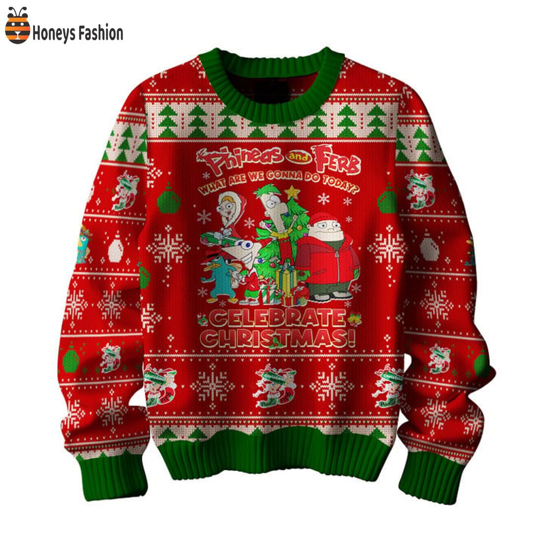 BEST Phineas And Ferb Celebrate Christmas Ugly Christmas Sweater