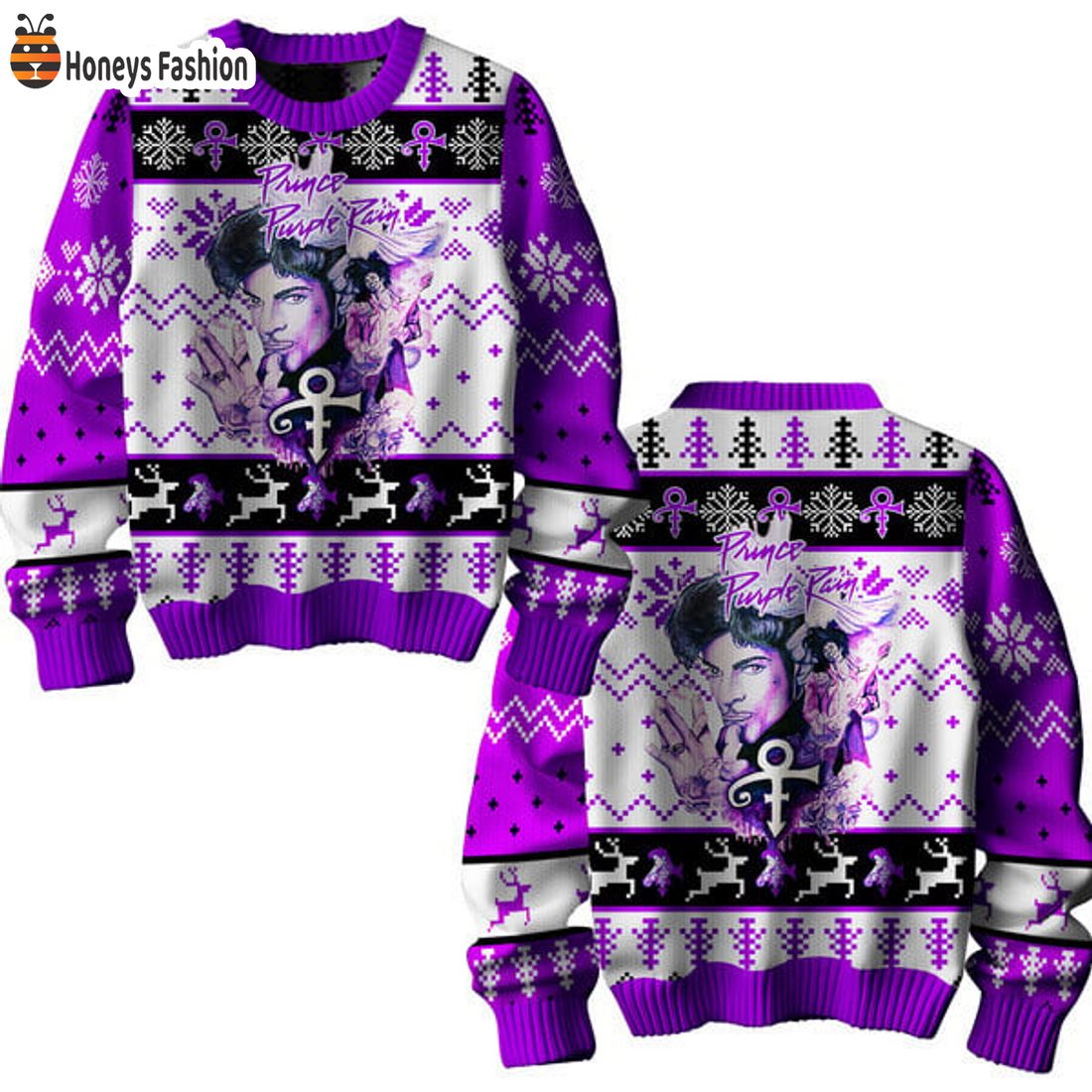 BEST Prince Purple Rain Ugly Christmas Sweater