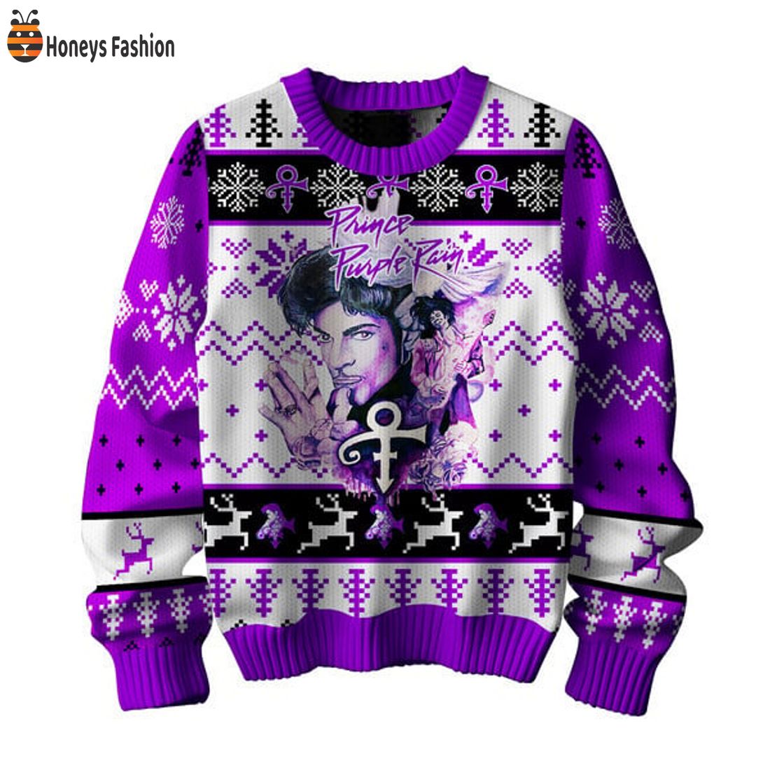 BEST Prince Purple Rain Ugly Christmas Sweater