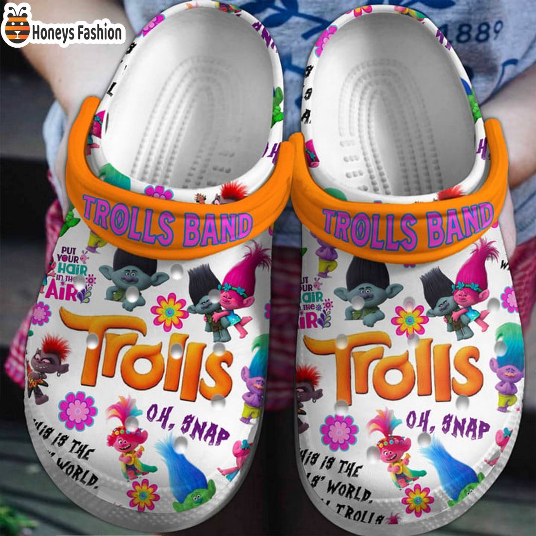 BEST Trolls Band Put Your Hair In The Air Crocs Clog Shoes