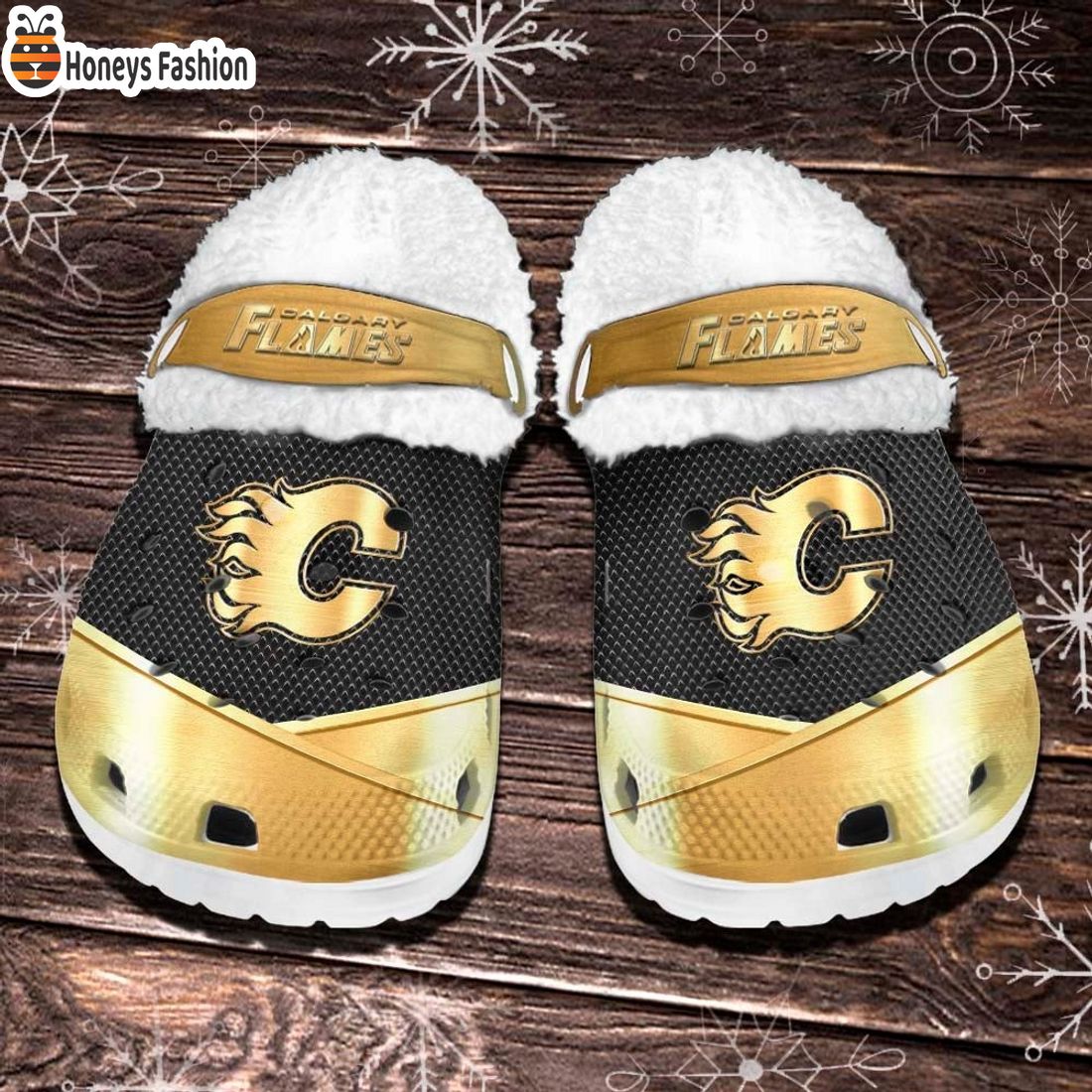 Calgary Flames NHL Fleece Crocs Clogs Shoes