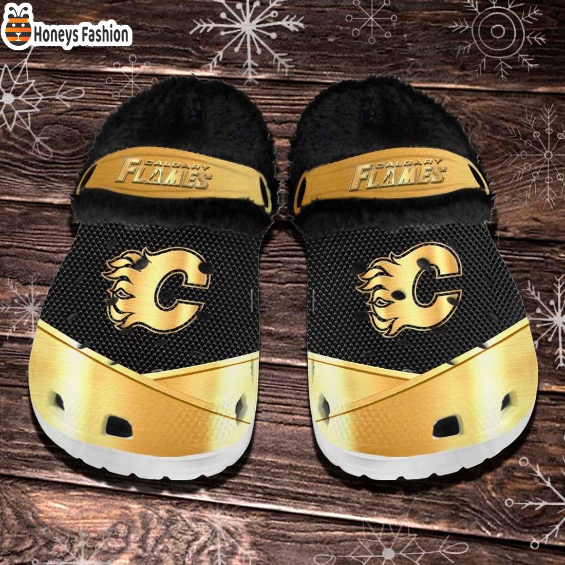 Calgary Flames NHL Fleece Crocs Clogs Shoes