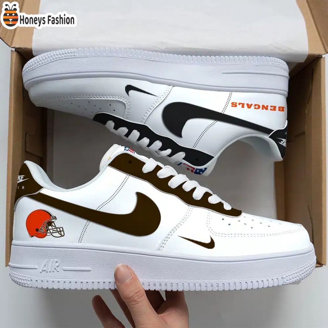 Cleveland Browns x Cincinnati Bengals Air Force Custom Nike Air Force Sneaker