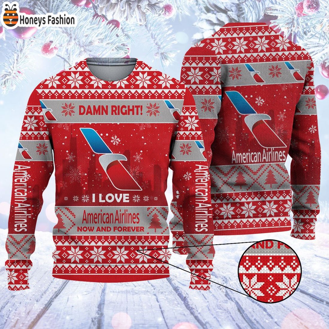 Damn right American Airlines now and forever ugly christmas sweater