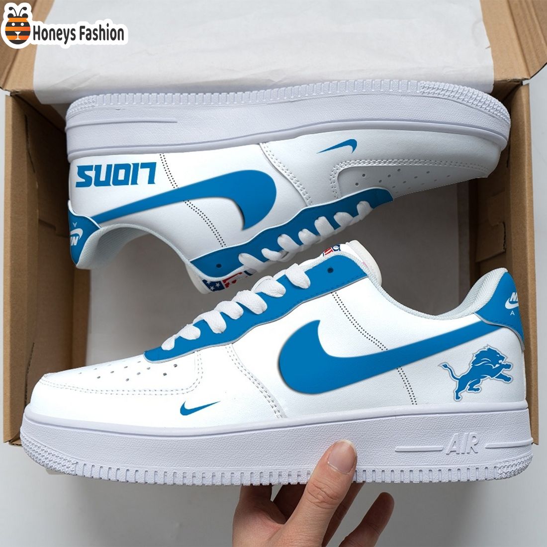 Detroit Lions NFL Air Force Custom Nike Air Force Sneaker