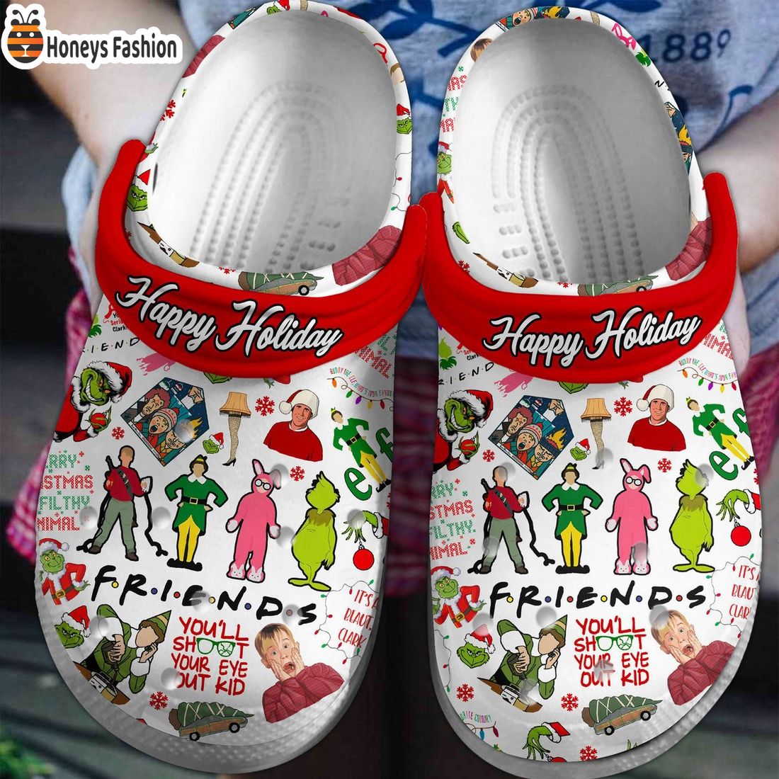 F.R.I.E.N.D.S Happy Holiday Christmas Crocs Clog Shoes