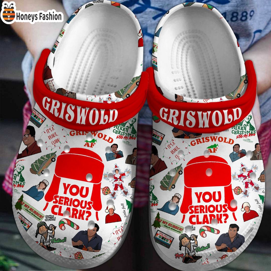 Griswold Af You Serious Clark Christmas Crocs Clog Shoes