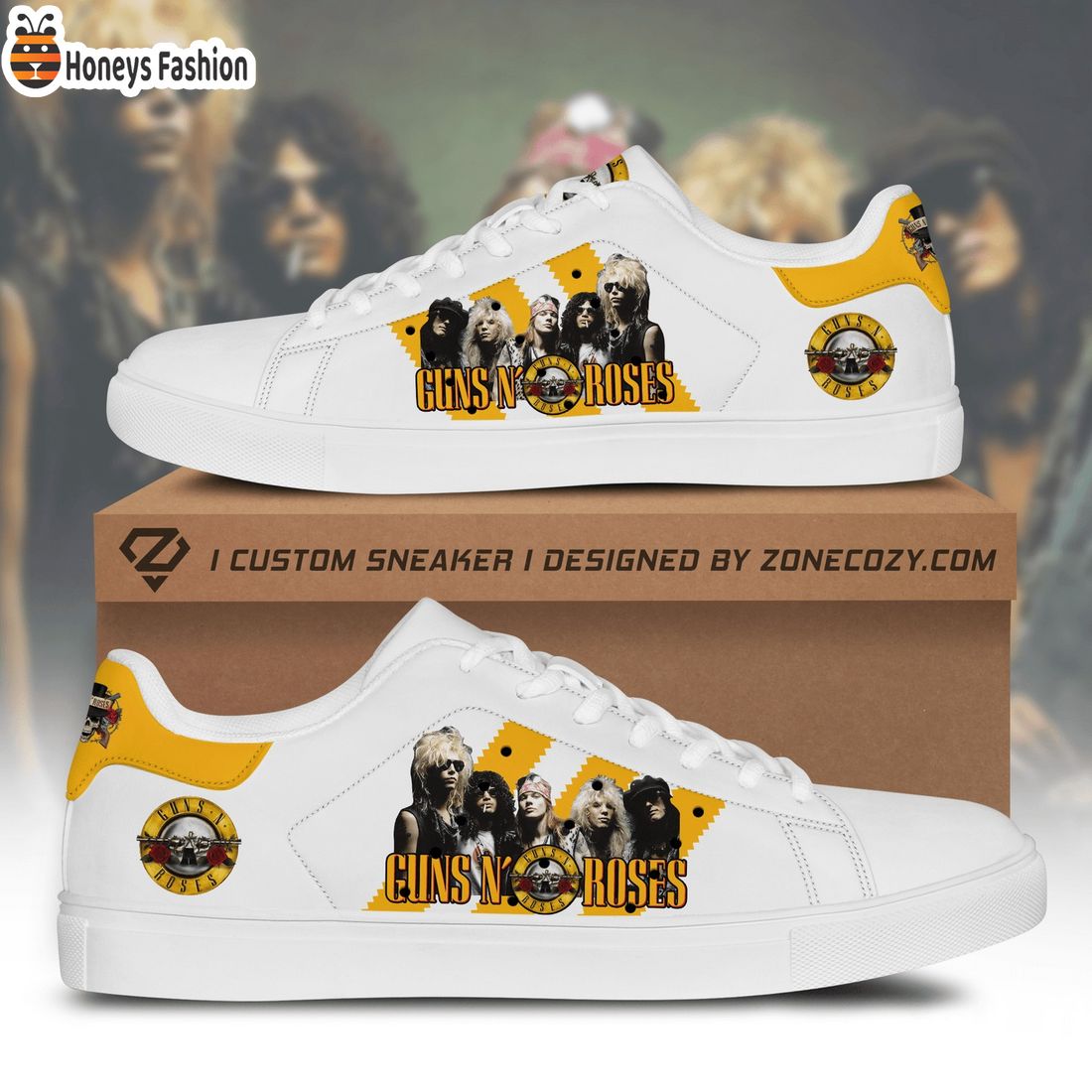 Guns N’ Roses rock band yellow ver 1 stan smith adidas shoes