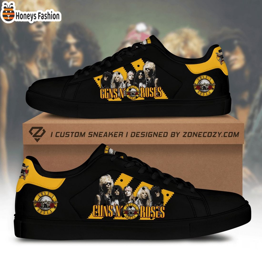 Guns N’ Roses rock band yellow ver 1 stan smith adidas shoes