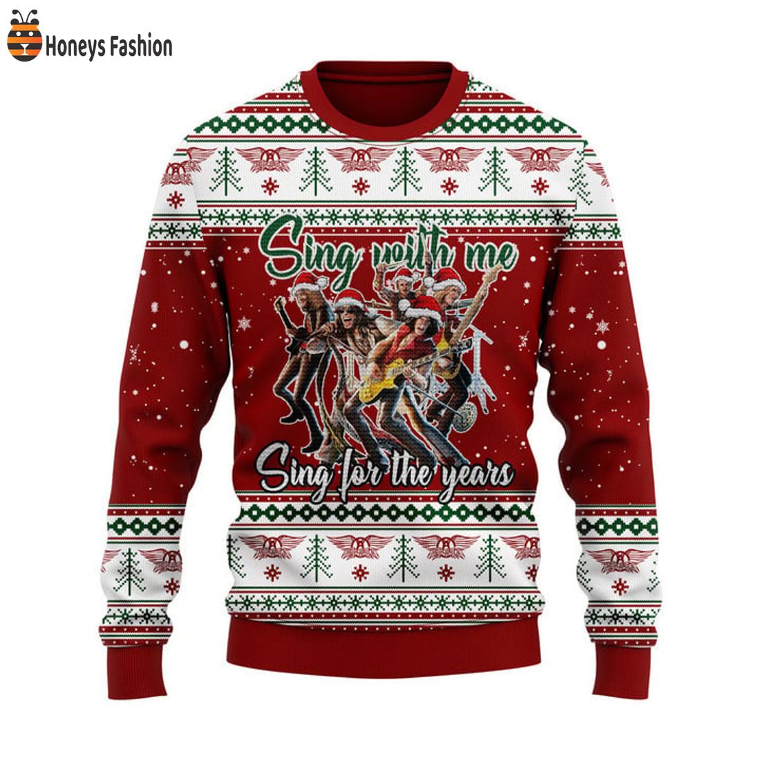 HOT Aerosmith Sing With Me Sing For The Years Ugly Christmas Sweater