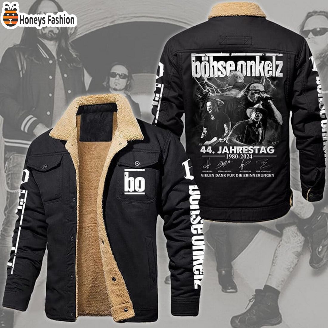 HOT Bohse Onkelz 44 Jahrestag 1980 2024 Fleece Leather Jacket