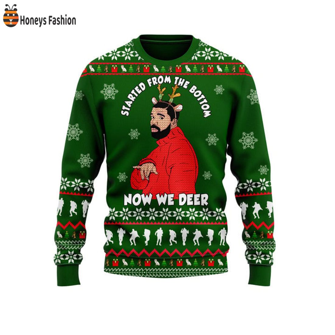 HOT Drake Started From The Bottom Santa Ugly Christmas Sweater
