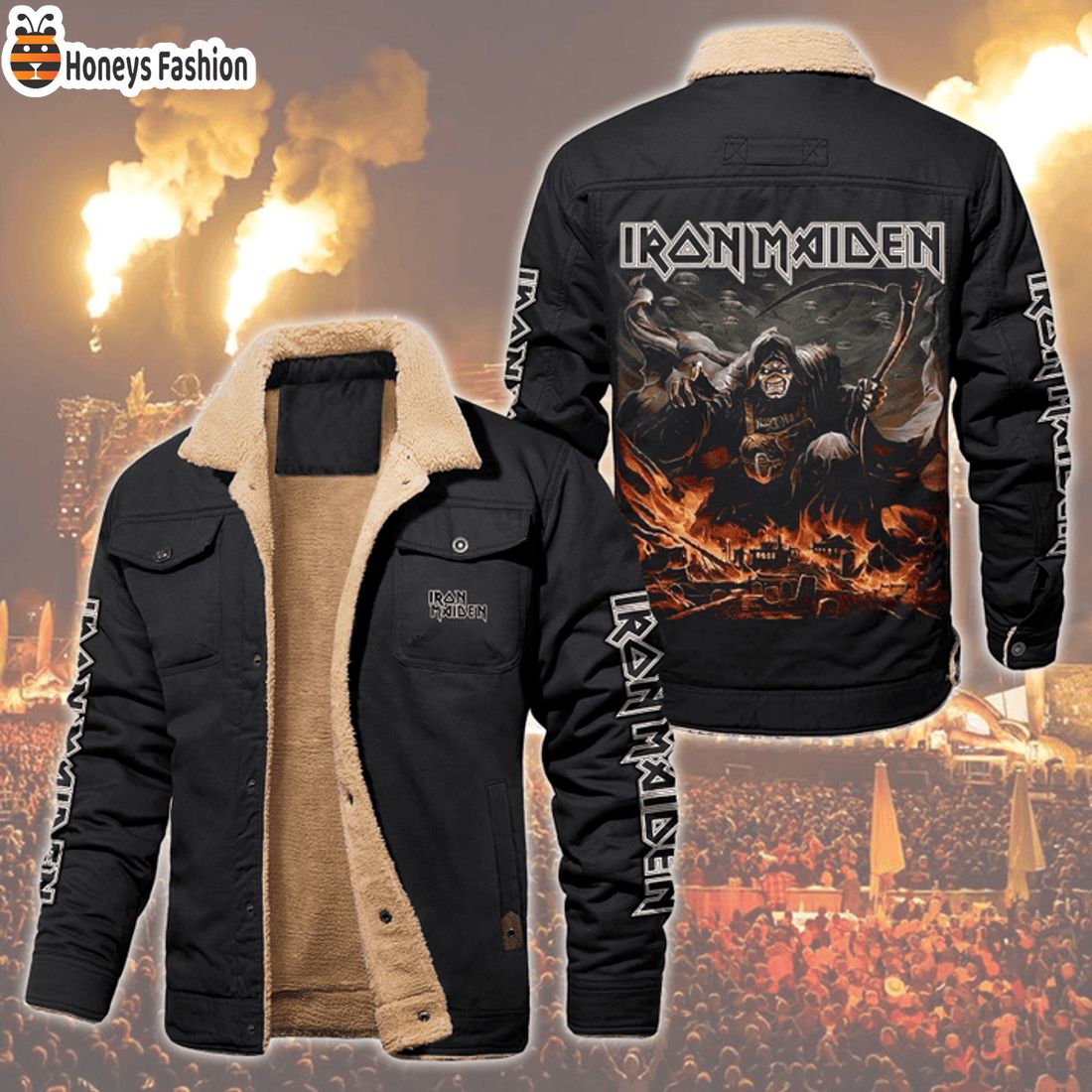 HOT Iron Maiden A Matter of Life and Death Fleece Leather Jacket
