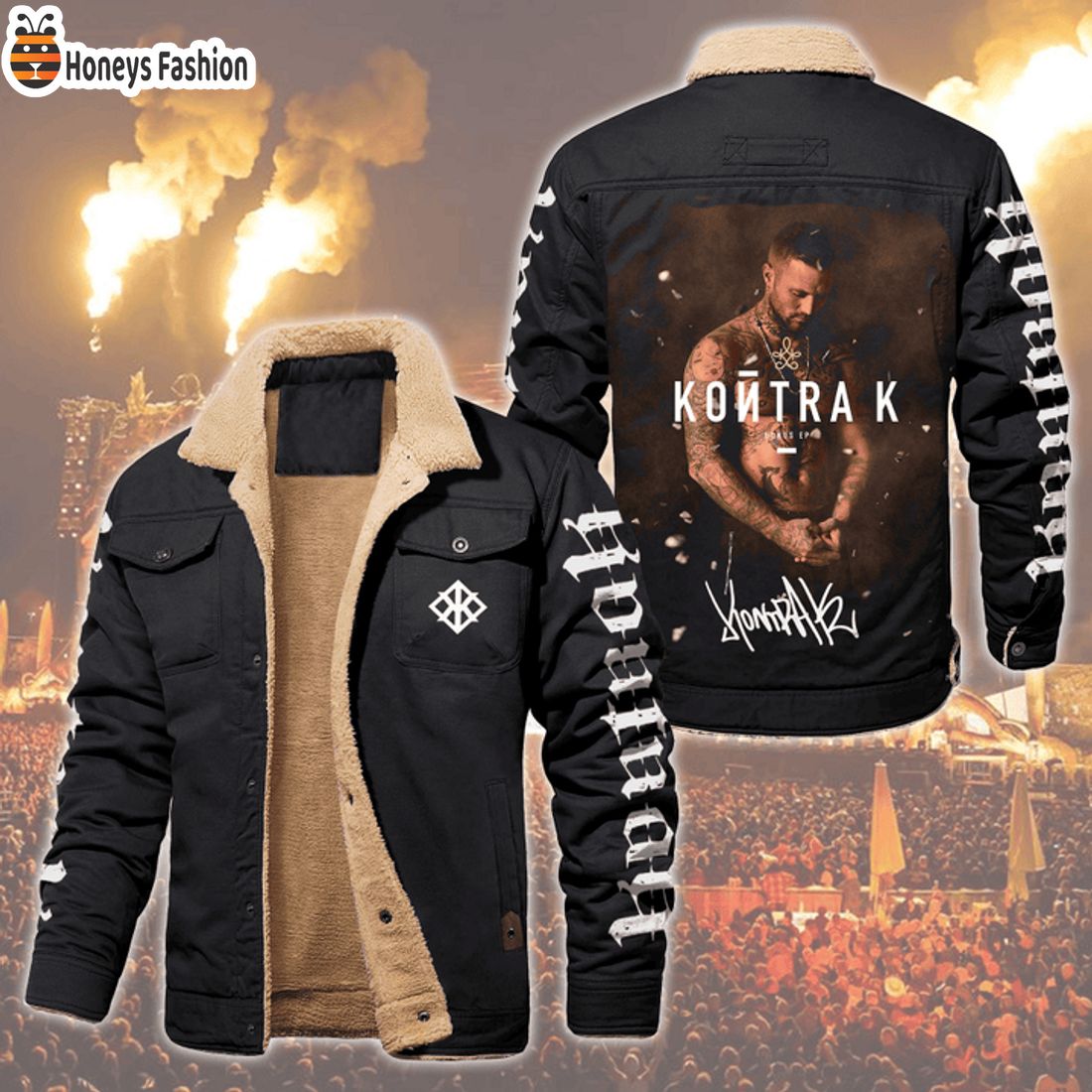 HOT Kontra K Erde & Knochen Bonus EP Fleece Leather Jacket