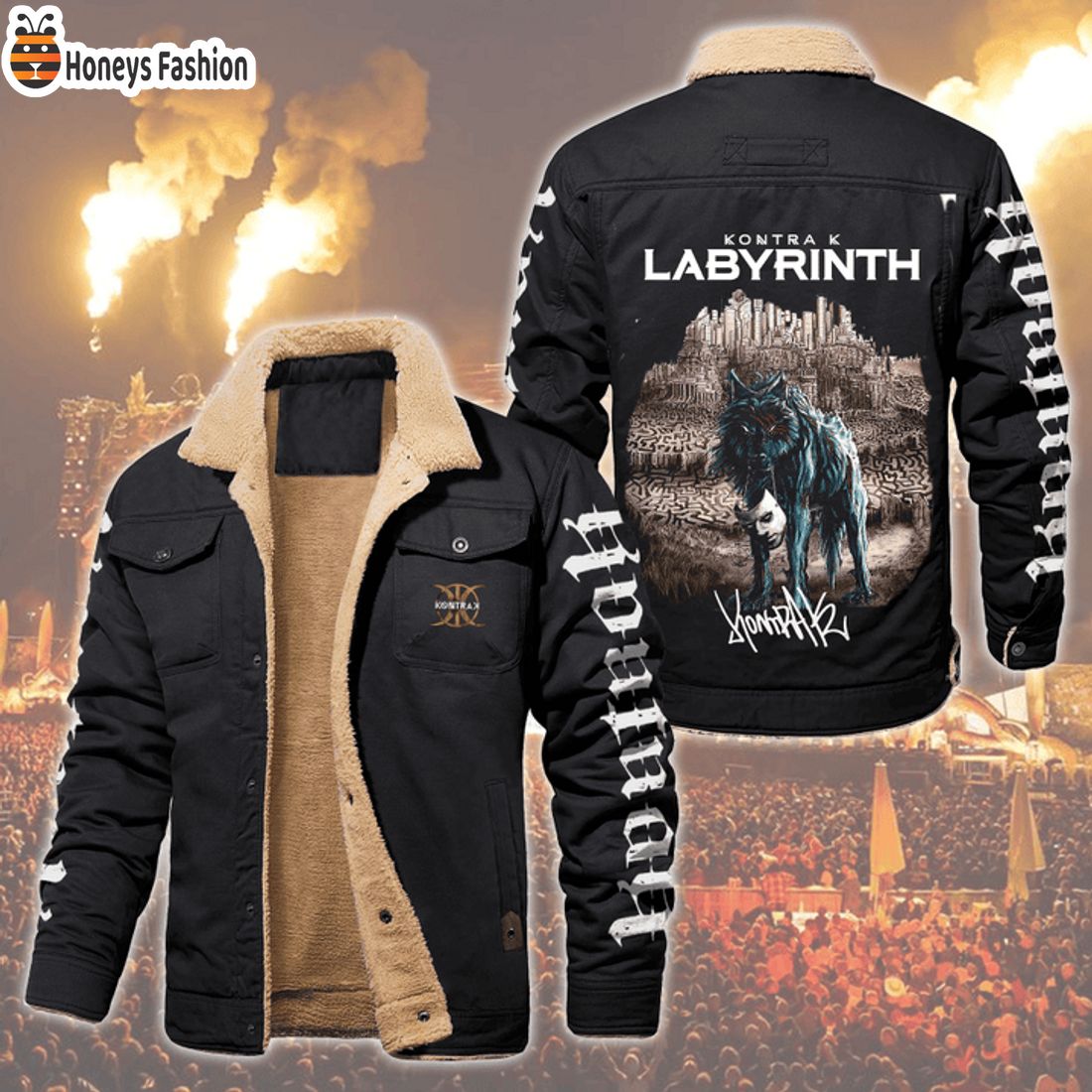 HOT Kontra K Labyrinth Fleece Leather Jacket