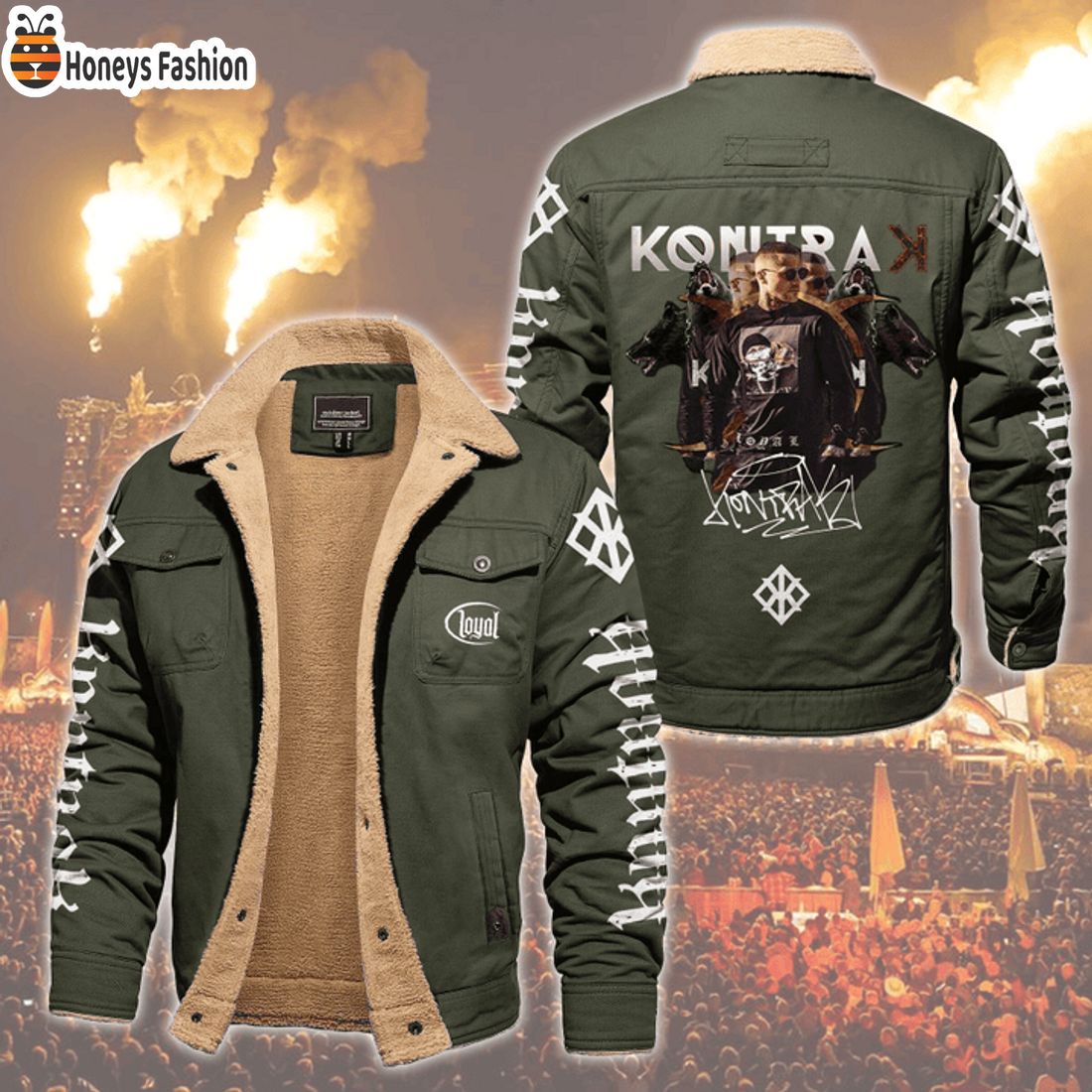 HOT Kontra K Wolfe 2020 Fleece Leather Jacket