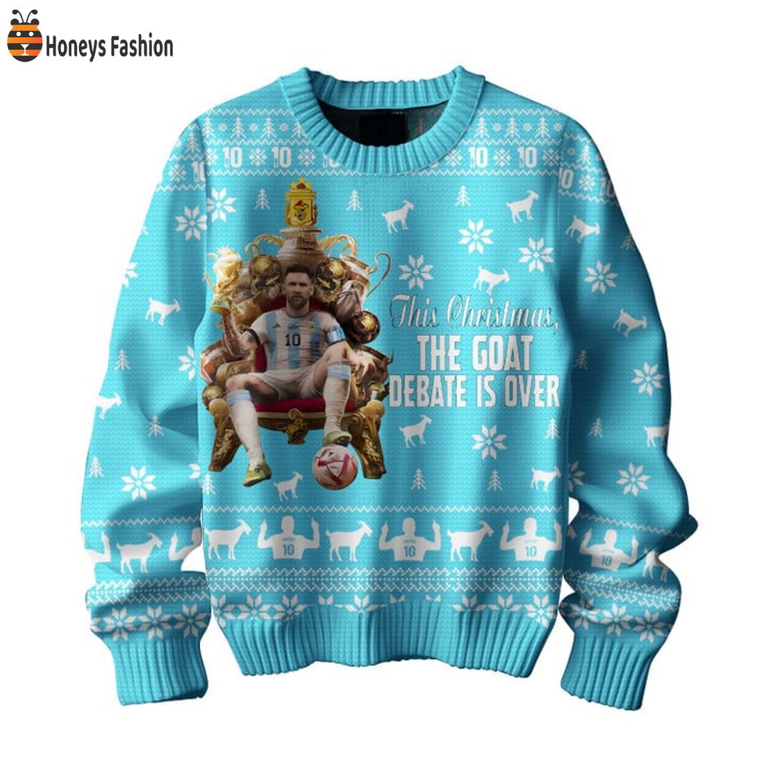 HOT Messi 10 King The Goat Debate Is Over Ugly Christmas Sweater