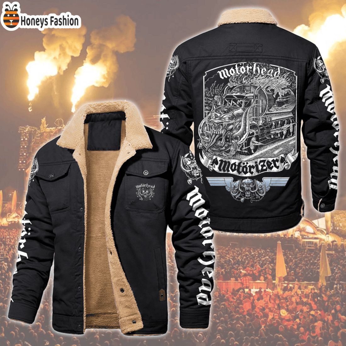 HOT Motorhead Motorizer Fleece Leather Jacket