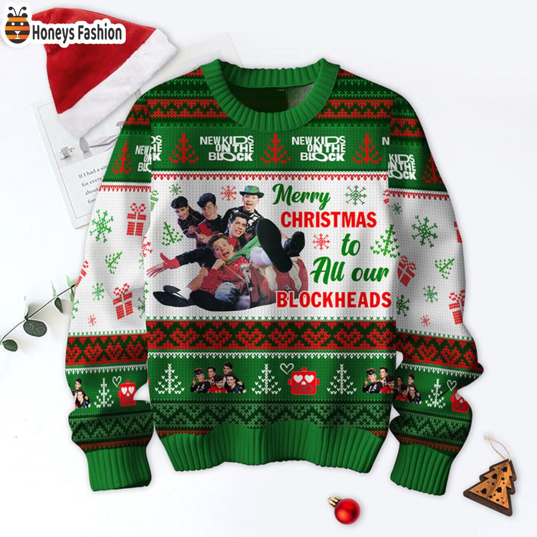 HOT NKOTB Merry Xmas To All Our Blockheads Ugly Christmas Sweater