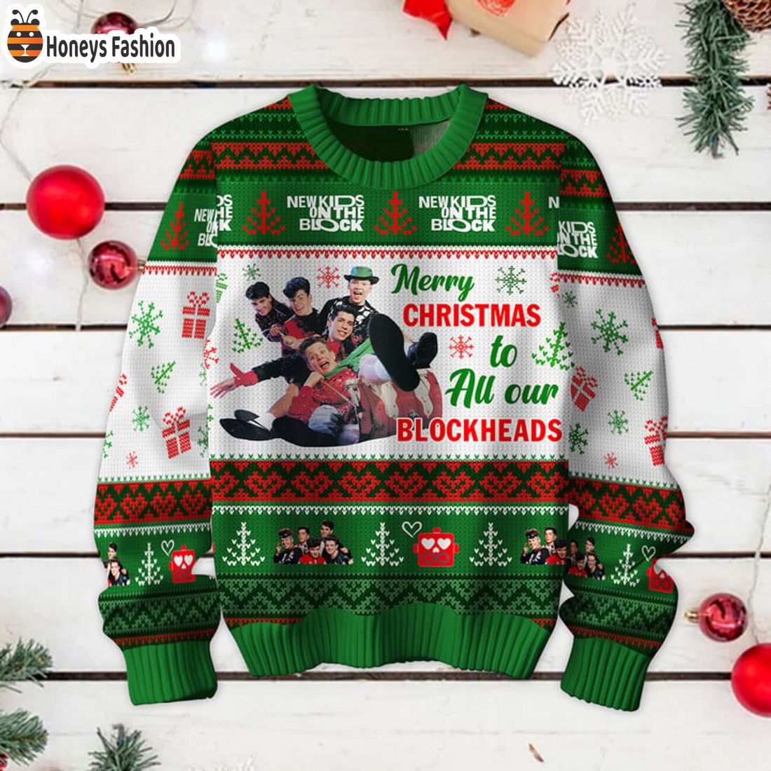 HOT NKOTB Merry Xmas To All Our Blockheads Ugly Christmas Sweater