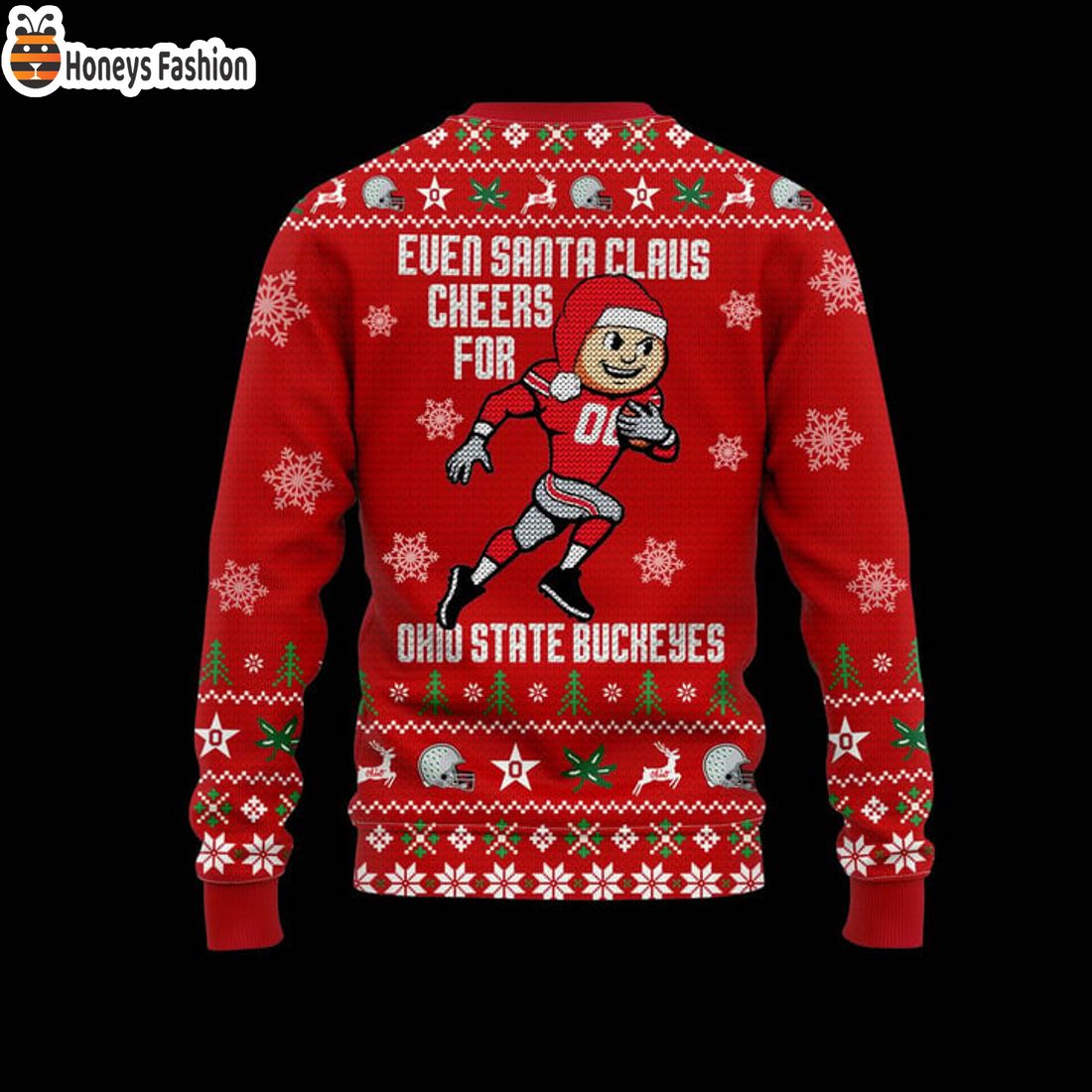 HOT Ohio State Buckeyes Even Santa Claus Cheers Ugly Christmas Sweater