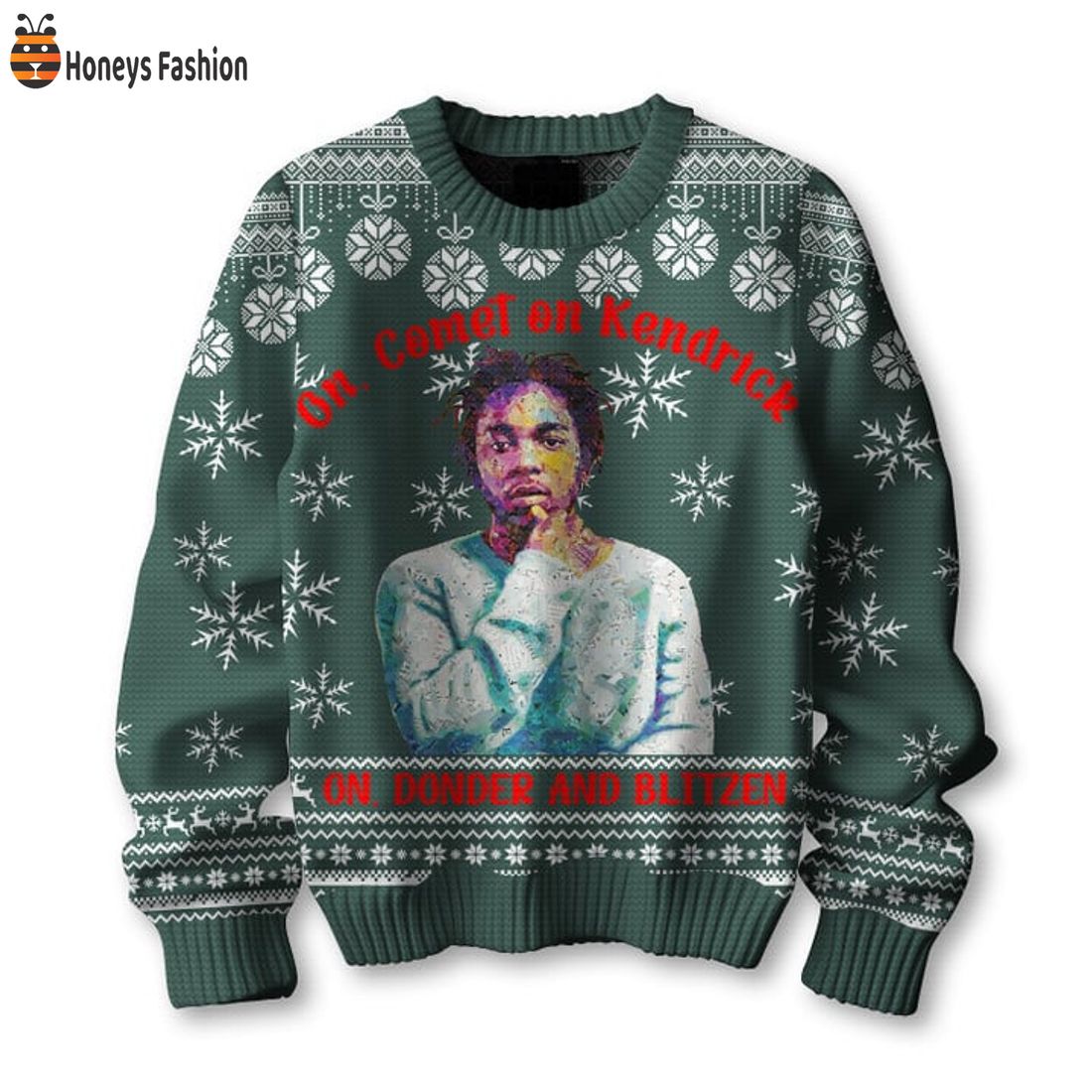 HOT On Comet On Kendrick Lamar On Donder And Blitzen Ugly Christmas Sweater