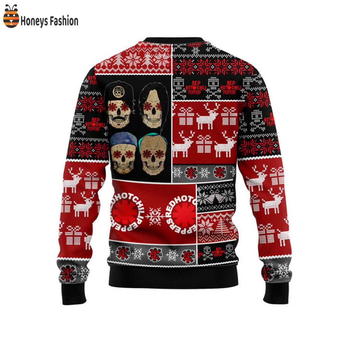 HOT Red Hot Chili Peppers Skulls Head Helmets Ugly Christmas Sweater