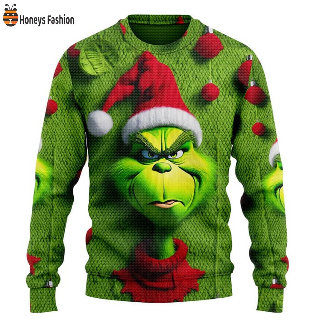 HOT The Grinch Mad Santa Hat Woolen Ugly Christmas Sweater