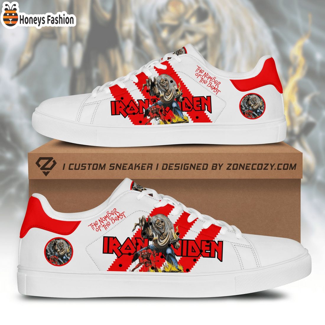 Iron Maiden the number of the beast stan smith adidas shoes