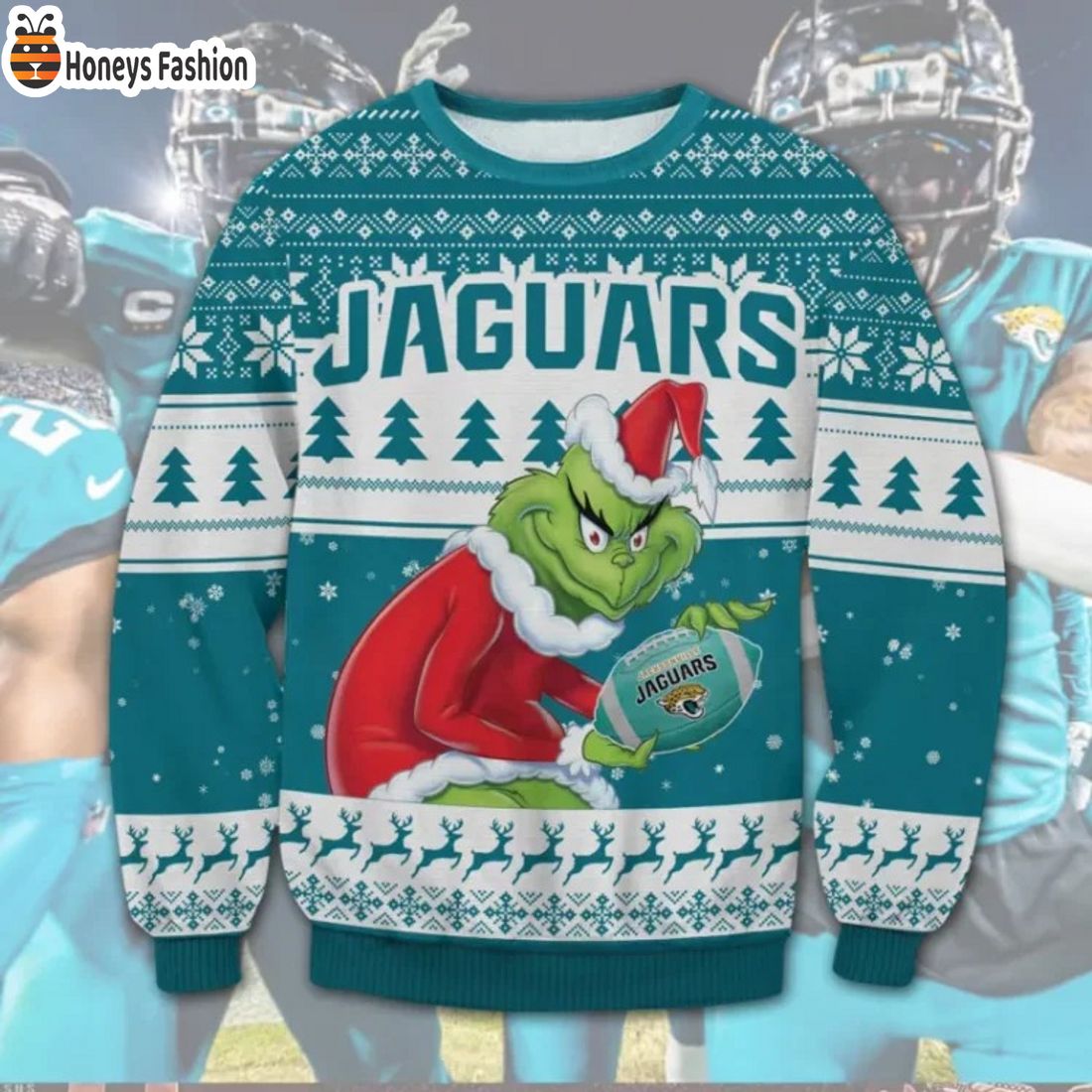 Jacksonville Jaguars Grinch Ugly Christmas Sweater