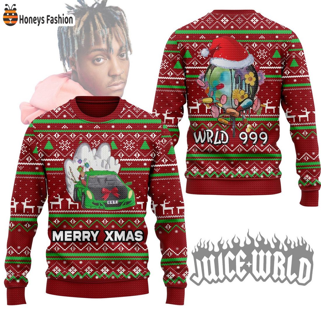 Juice Wrld 999 Merry Xmas Ugly Christmas Sweater