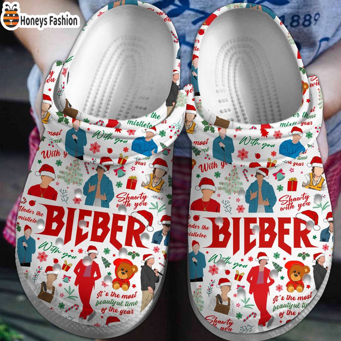 Justin Bieber Shawty With You Christmas Crocs Clog Shoes
